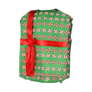 Imagem de Fiocias Fantasia Infantil de Caixa de Natal com Tema Engraçado, Roupa de Cosplay de Poliéster para Natal, M