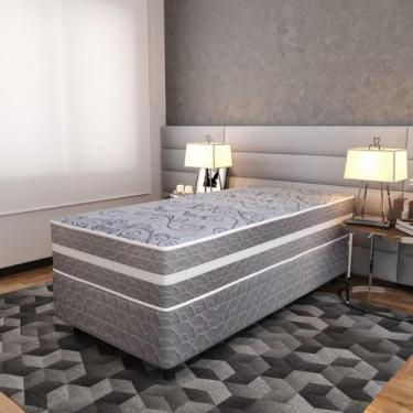 Imagem de Cama Box Solteiro (88x188) D28 Cinza Topazio Colchões D28 Cinza