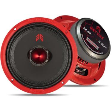 Imagem de GRTSKY MX65E1 Altifalante de 6,5 polegadas de gama média 400 Watts 6 Ohms Red Bullet, alto-falantes de porta de áudio de qualidade premium para sistema de som estéreo de carro ou caminhão, vermelho (2
