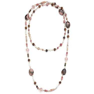 Imagem de FULU AUTUMN Colares longos com contas para mulheres, colar longo de contas de pedra natural, presentes de aniversário para mulheres, bijuterias boêmias, 40 inches, Pedra, Sem Pedra Preciosa