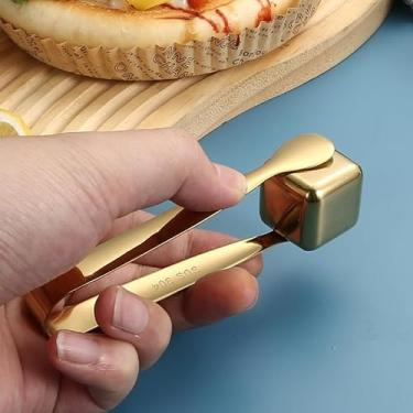 Imagem de Barra de aço inoxidável KTV Suporte de cubo de gelo, suporte multifuncional de cubo de açúcar de metal espesso - dourado