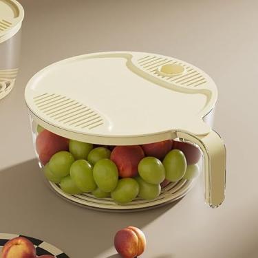 Imagem de Cesta de lavagem de vegetais Amalgamating God Kitchen Household Drainage Amalgamating Vegetable Wash Basket, branca, pequena