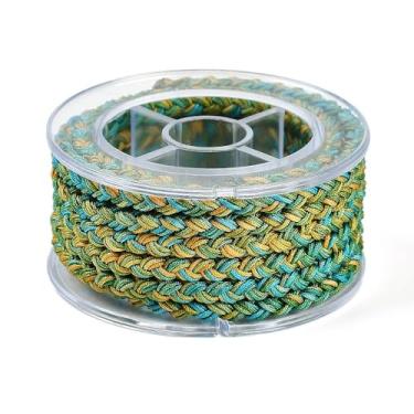 Imagem de 1 rolo de fio de nylon trançado de 12 camadas 5 mm material de fio de nylon redondo colorido cordão trançado para colar faça você mesmo, pulseira, joias, artesanato feito à mão, 2,19 a 3,28 m (2 a 3 m