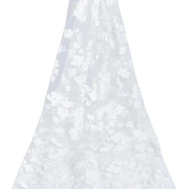 Imagem de PLIGREAT Tecido de renda floral de 2 metros, 150 cm de largura, tecido de renda de tule, tecido de malha de nylon para bricolage, roupas feitas à mão, casamento, vestido de noiva, festa, vestido de