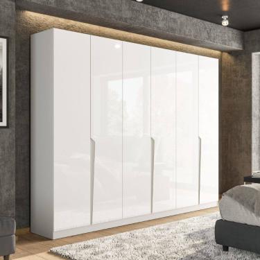 Imagem de Guarda Roupa Roupeiro 6 Portas 4 Gavetas Porto Branco Politorno Móveis