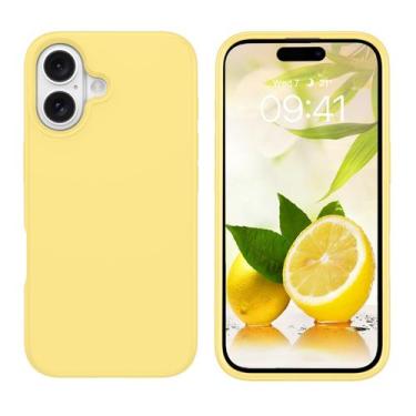 Imagem de Capa GUAGUA para iPhone 16 Plus de 6,7" amarela de silicone macia