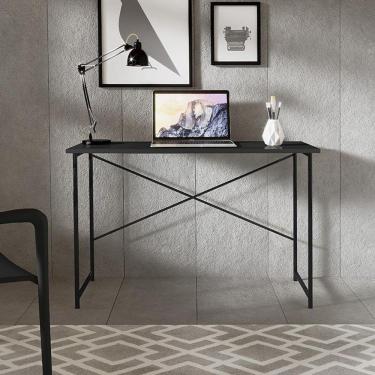 Imagem de Escrivaninha Steel 76 Cm Estilo Industrial Com Pés Em Aço Preto/preto Preto/preto