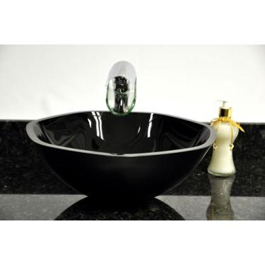 Imagem de Cuba de Vidro Heptagonal 41cm Nápoles - EKASA, Preto