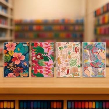 Imagem de Caderno Feminino 1 Matéria 80 Folhas Capa Dura Tropical - Nova