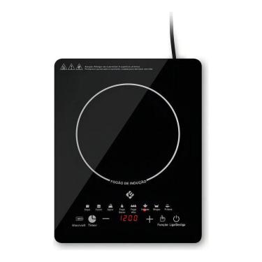 Imagem de 2X Cooktop De Indução 1 Boca Preto Com Trava De Segurança Pa
