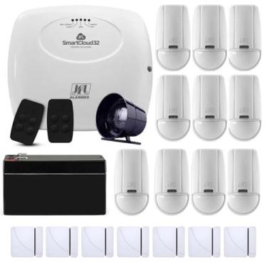 Imagem de Kit Alarme Wifi Jfl Smartcloud 32 Com 06 Sensores Sem Fio