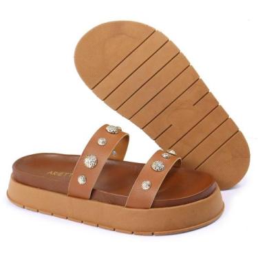 Imagem de Sandalia papete bella calce facil leve e confortavel - ARIETTO, Marrom