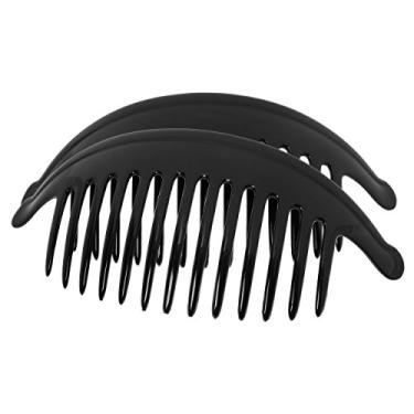 Imagem de Pentes de cabelo com interloque France Luxe Belle, grande, 2 unidades, Preto, One Size