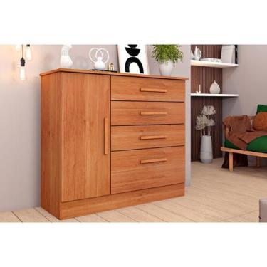 Imagem de Cômoda Solteiro Chicago c/ 1 Porta e 4 Gavetas Cinamomo - Tcil Móveis