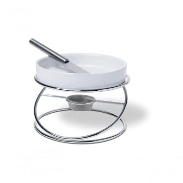 Imagem de Conjunto 4 Peças Rechaud Para Queijo Brie Branco Brinox