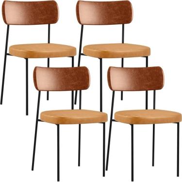 Imagem de Kit 04 Cadeira Para Sala De Jantar Melina L02 Camel Whisky