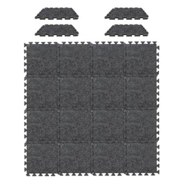 Imagem de Generic Tapete de bateria com absorção de som de 30x30 cm, 20 x para treino em casa, acessórios resistentes ao desgaste, piso de academia com encaixe de 1 cm, Cinza Escuro