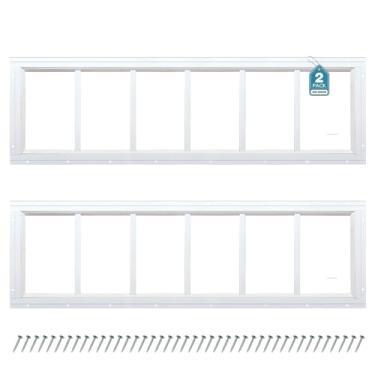 Imagem de Melkus Janela de galpão 25,4 x 89 cm, 2 unidades, design fixo de janela de popa com vidro temperado, perfeito para galinheiro, celeiro, estufa, garagem, casa de brinquedo, sala de armazenamento