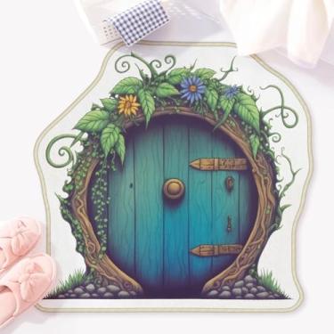 Imagem de Allenjoy Tapete de banheiro para porta de jardim secreto de 78,5 x 75,4 cm, tapete de banheiro com videiras e flores, antiderrapante, lavável