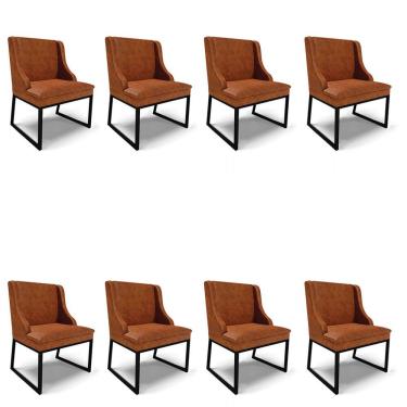 Imagem de Cadeira Sala De Jantar Industrial Preto Kit 8 Liz Sint Pu D03 - D'rossi Preto