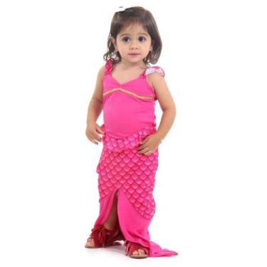 Imagem de Fantasia Vestido Sereia Rosa Bebê com Cauda - Sulamericana, UNICA, P