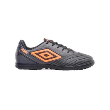 Imagem de Chuteira Society Umbro Attak III Masculina Grama Sintética Antiderrapante (Preto/Grafite/Laranja, BR, Adulto, Numérico, 41)