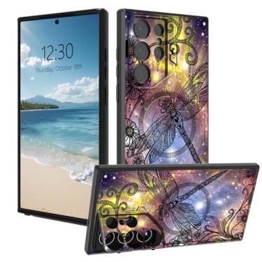 Imagem de AIRWEE Capa magnética robusta para Samsung Galaxy S25 Ultra, capa protetora de camada dupla à prova de choque com suporte de câmera oculta para Galaxy S25 Ultra 6,9 polegadas, Galaxy Dragonfly