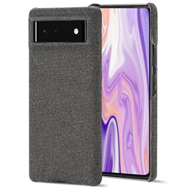 Imagem de Capa para smartphone para Pixel 6 com capa protetora de tecido de feltro à prova de choque, bordas salientes cinza para proteção total do telefone celular