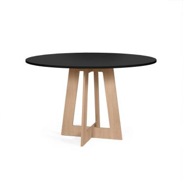 Imagem de Mesa De Jantar Redonda 4 Lugares 90cm Montreal Preto/jade - Straub Web