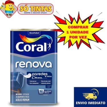 Imagem de Tinta Coral Renova Branco 16L Ideal para Paredes e Tetos Anti Mofo e L