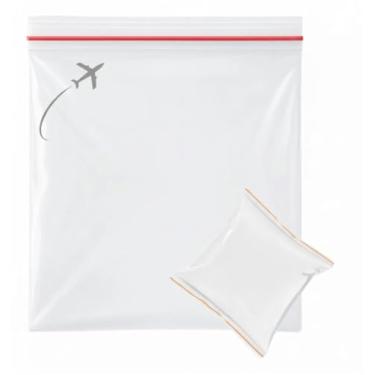 Imagem de Kit 5 Sacos Zip para Viagem Internacional – Oficial para Líquidos no Aeroporto, Transparente, Resistente e Reutilizável 28x20cm