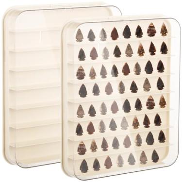 Imagem de 2-Piece Arrowhead Display Case, Wall-Mounted Rock Box for Toy Knife and Stone Collection