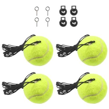 Imagem de Bola de tênis de estacionamento com 4 peças - Kit de assistente de sensor de sistema de guia de estacionamento retrátil com fivelas ajustáveis e ganchos de parafuso, indicador de parada de carro de