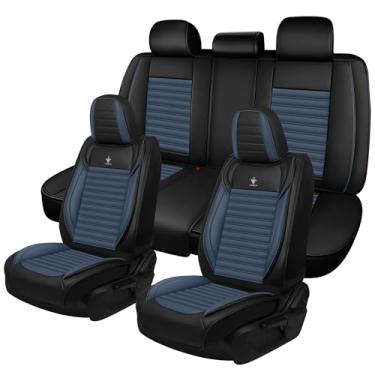 Imagem de Capas de assento adequadas para Kia NIRO 2017-2025 capas de assento de carro de couro premium, à prova d'água, antiderrapante e compatível com airbag, protetor de assento de carro moderno (preto e