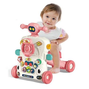 Imagem de Andador Infantil Para Bebê de Empurrar Teclado Musical Brinquedos Inte