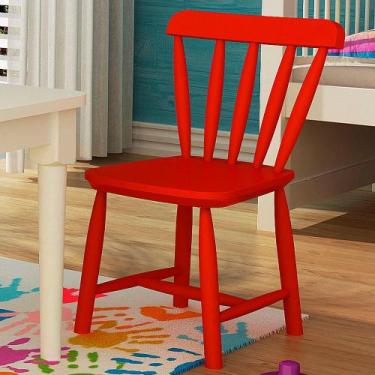 Imagem de Cadeira Infantil em Madeira - Acabamento Laqueado Vermelho - Deiss, Ve