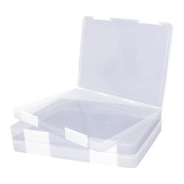 Imagem de Bonsicoky 3 caixas de armazenamento de arquivos A4 transparentes com fecho de fivela - Caixas de armazenamento de documentos de plástico transparente A4 para artesanato, materiais de arte, organização
