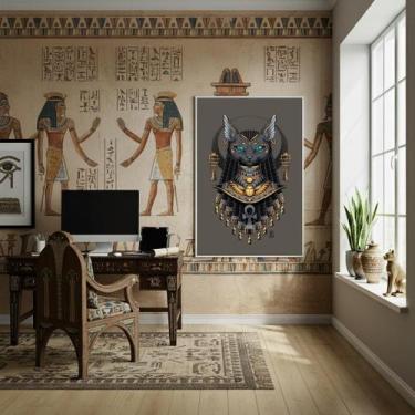 Imagem de Quadro Bastet Deusa-Gata Da Mitologia Egípcia - 70X50Cm - Quadros On-L