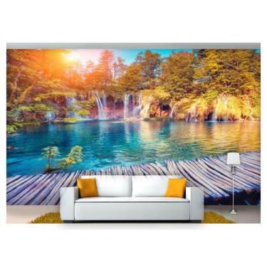 Imagem de Papel De Parede Cachoeira Natureza Ponte 3D Nch153 - Você Decora