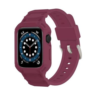 Imagem de Pulseira compatível com Apple Watch Series 10 de 46 mm e 42 mm com capa amortecedora, à prova de choque, durável, capa protetora resistente com silicone macio de substituição para homens e mulheres