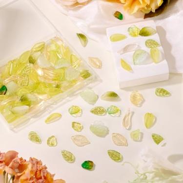 Imagem de Pingentes de folhas verdes de vidro, folhas de árvore de cristal, pingentes para artesanato de primavera, brincos, colar, pulseira, fabricação de joias, 13.5-26mm, Vidro, Sem Pedra Preciosa