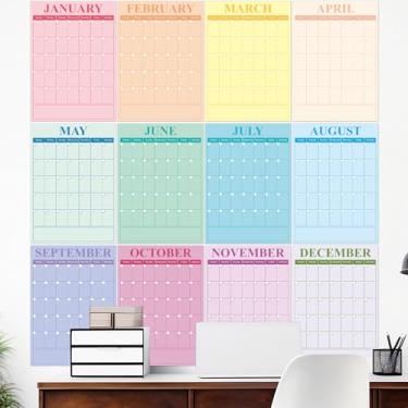 Imagem de Calendário de parede grande sem data 2026 12 meses reutilizável vertical em branco calendário de parede 2026 grande agenda mensal para escritório, casa, escola, sala de aula, organização de 30 x 40 cm