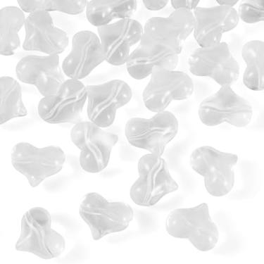 Imagem de 30 peças de contas de cristal de coração amor coração contas espaçadoras de vidro 14 mm tema transparente dos namorados contas soltas para fazer joias faça você mesmo, pulseiras, colares, miçangas