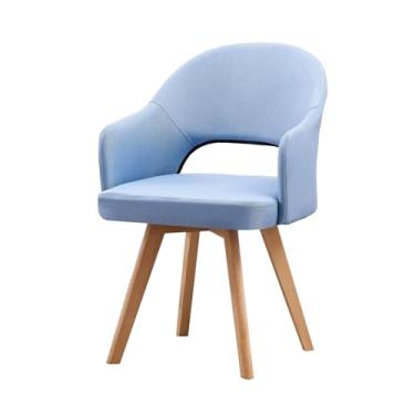 Imagem de Cadeiras giratórias modernas, cadeiras de jantar de meados do século com apoio de braço e pernas de madeira maciça preta para casa, escritório, cozinha, G, 1 peça