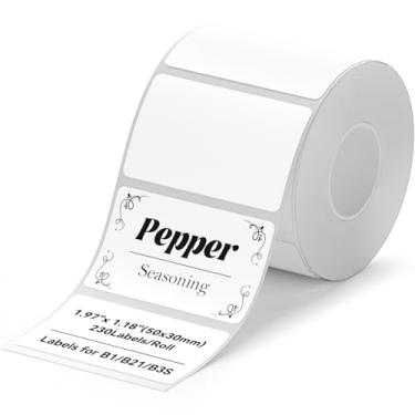 Imagem de NIIMBOT Fita de etiqueta para B1/B21/B3S, 1,97" x 1,18" (50 x 30 mm), 230 etiquetas/rolo, fita térmica para Marson Jar/Padaria/Mercearia/Código de barras/endereço de devolução/pequenas empresas