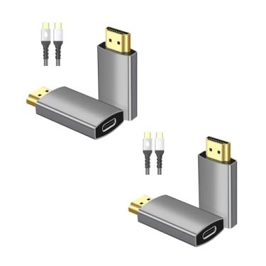 Imagem de Adaptador USB C fêmea para HDMI macho com cabo de vídeo USB, fonte USB unidirecional tipo C 4K @ 60Hz para conversor de vídeo HDMI 2.0 Thunderbolt 3/4 para HDMI para i-/Phone 17 MacBok Pro/Air, Galaxy