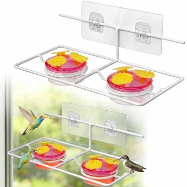 Imagem de Alimentadores de beija-flor para janelas ao ar livre: fácil de limpar e reabastecer o néctar (60 ml) - Adequado para portas de vidro deslizantes em janelas e varandas - presentes para mamãe papai
