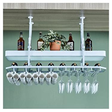 Imagem de Suporte suspenso para decoração de teto, suporte para pendurar em copos de vinho, decoração de teto, sala de estar, bar, restaurante, bar, balcão, cabide