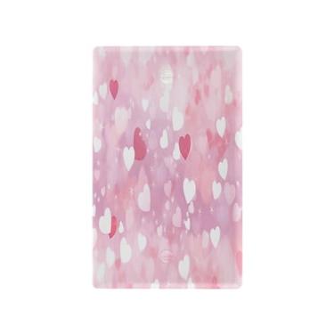 Imagem de Wassud Placa de cobertura de interruptor de luz de coração rosa efeito Bokeh, 1 capa de tomada em branco placa de parede decorativa decoração de casa sala de estar quarto