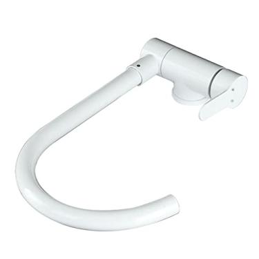 Imagem de YYBOES Torneira misturadora de pia de cozinha dobrável dentro da janela torneiras de cozinha torneira de pia de cozinha giratória de aço inoxidável - branco A